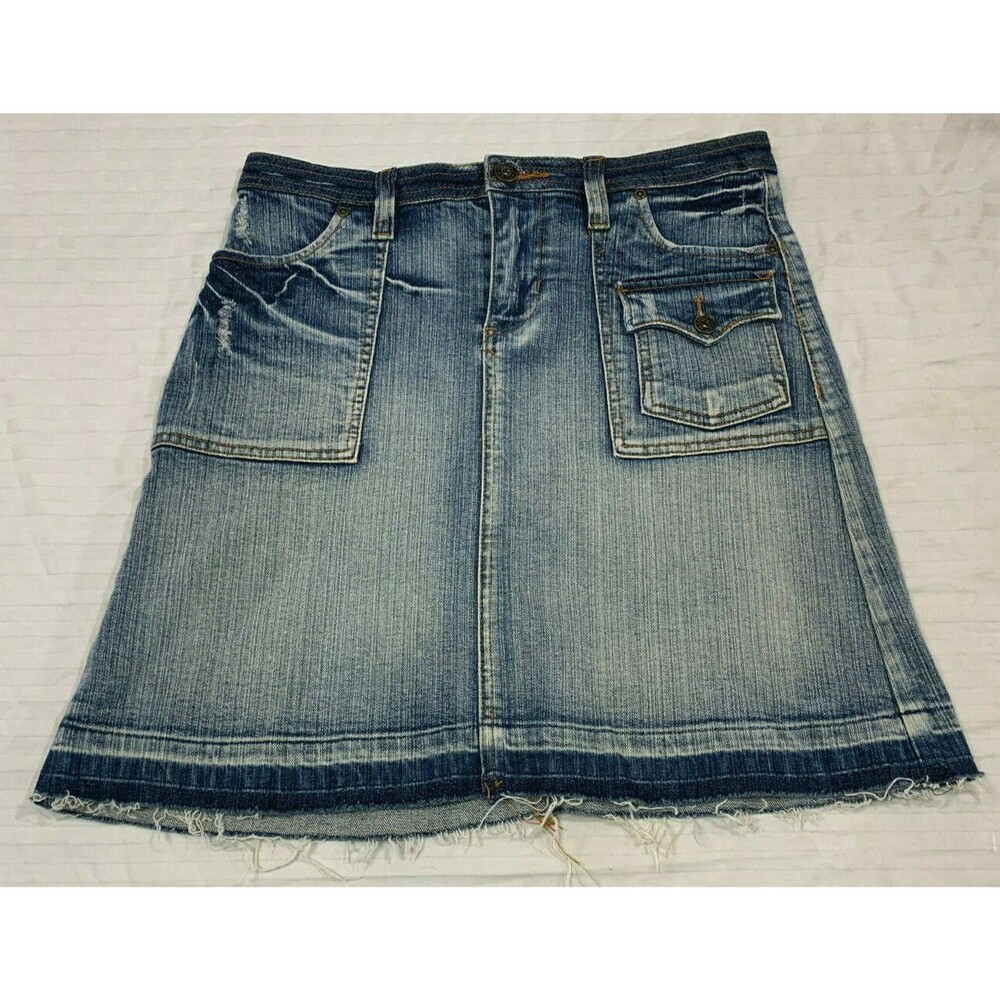 LA BLUES WOMENS JEANS DISTRESSED SKIRT SIZE 6